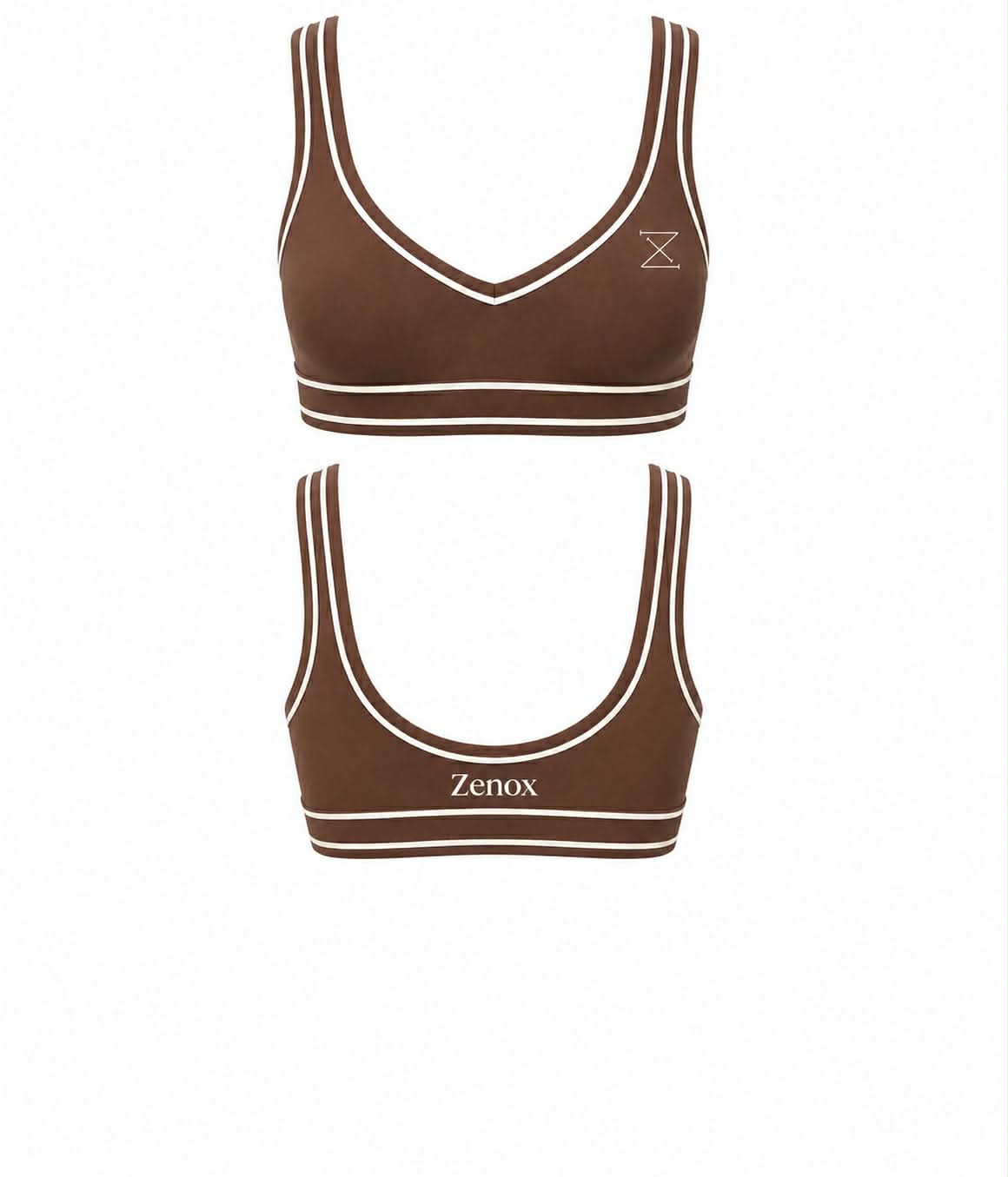 Korte sport top chocolate brown