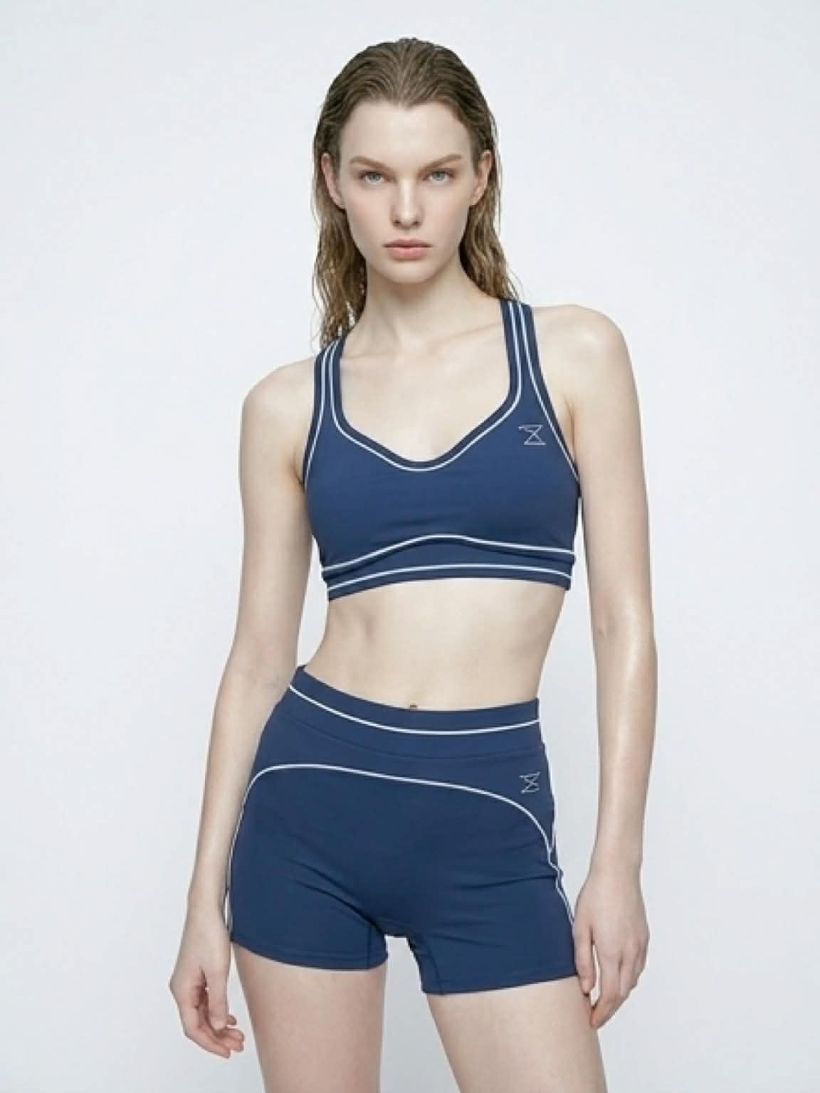 Korte sport broek navy blue