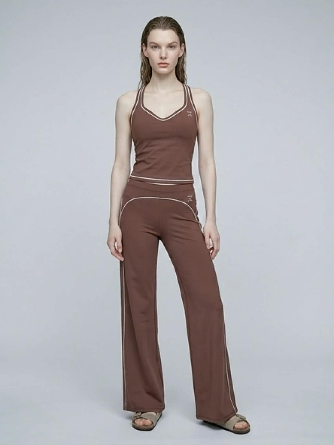 Flared legging chocolate brown