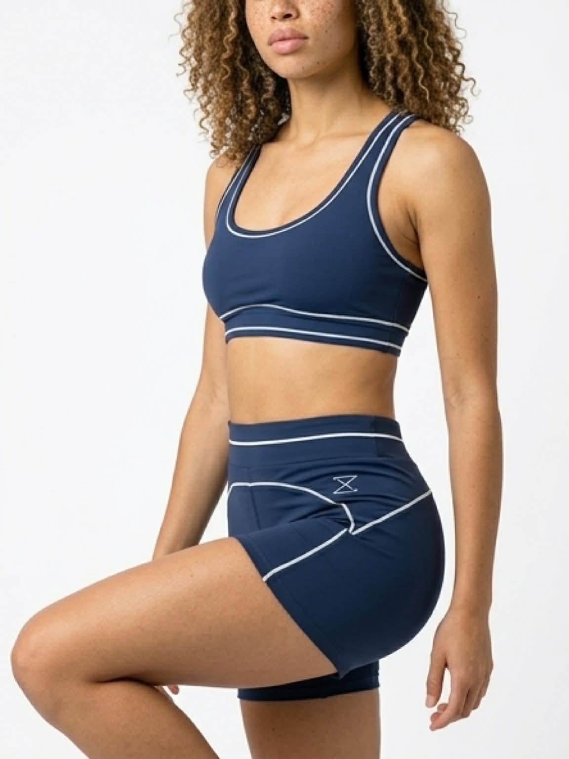 Korte sport broek navy blue